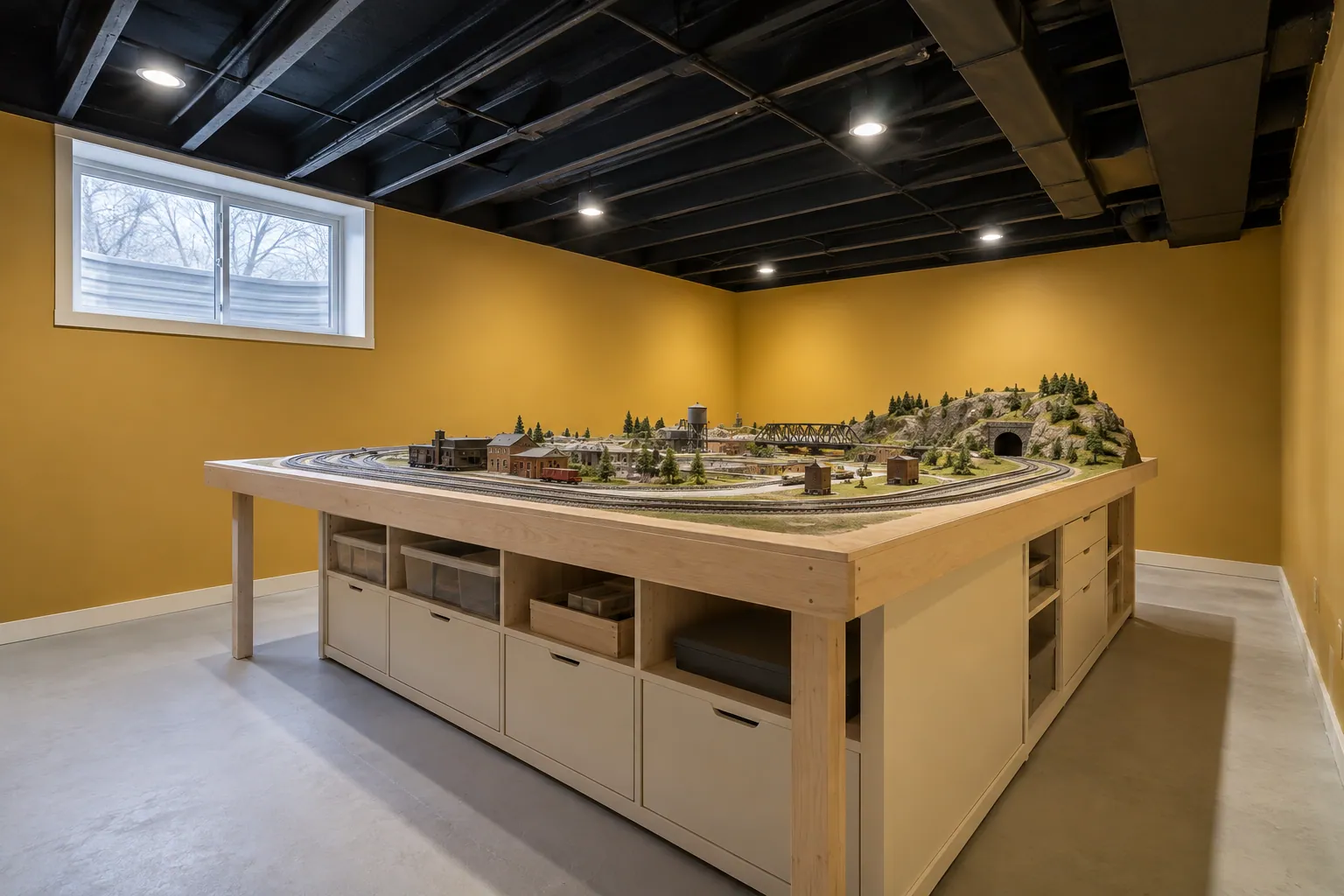 Basement living-space improvements in Brampton, Ontario.