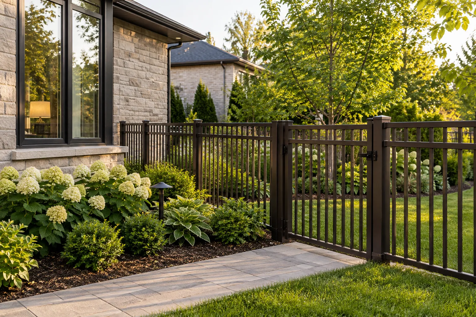 Fence installation project in Brampton, Ontario.