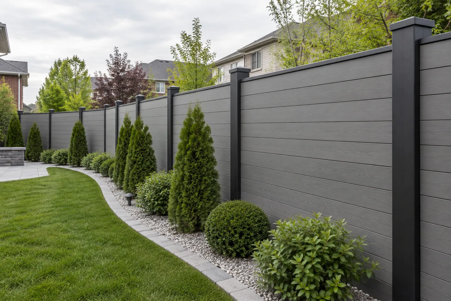 Fence replacement and yard improvements in Brampton, Ontario.