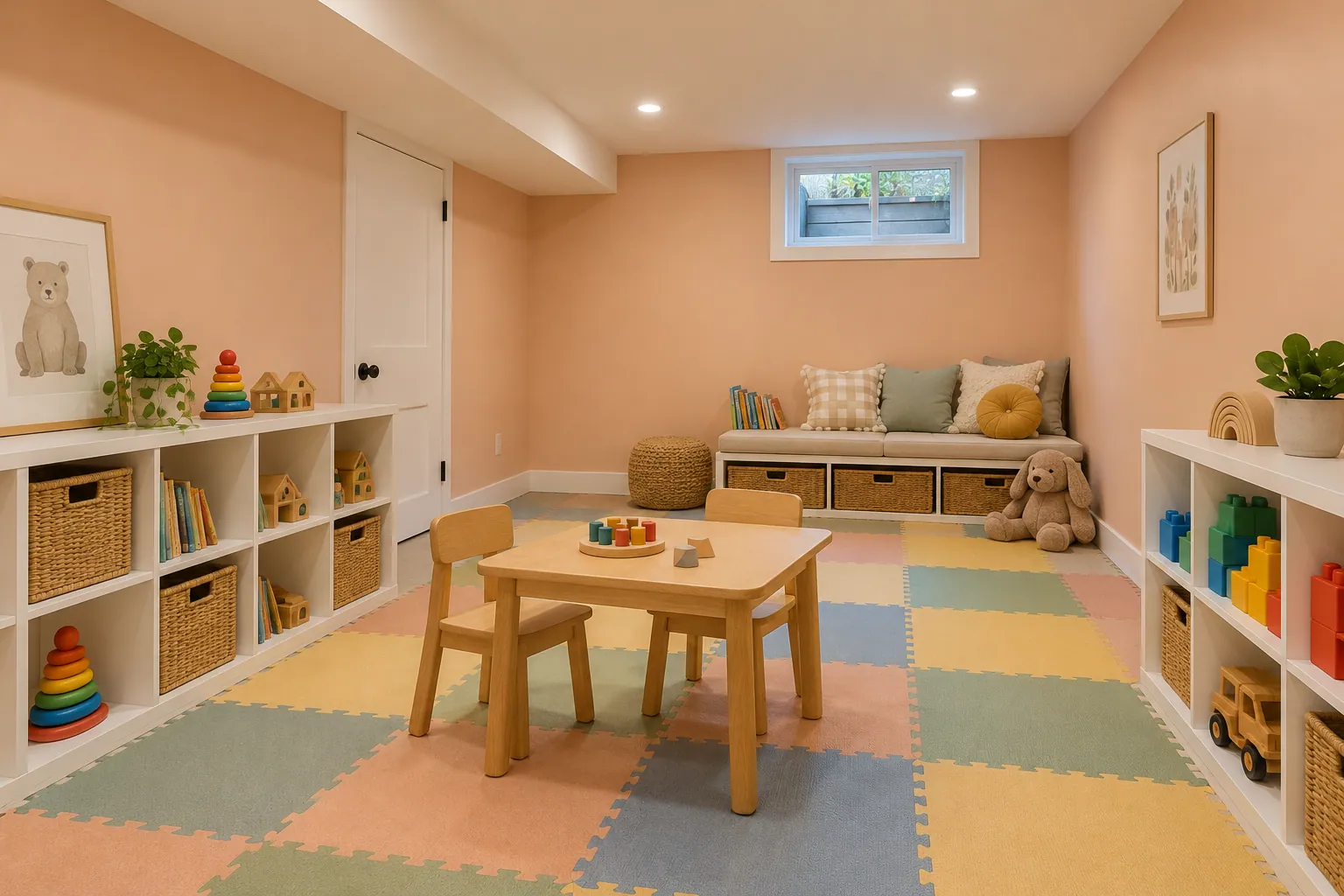 Basement remodeling project in Brantford, Ontario.