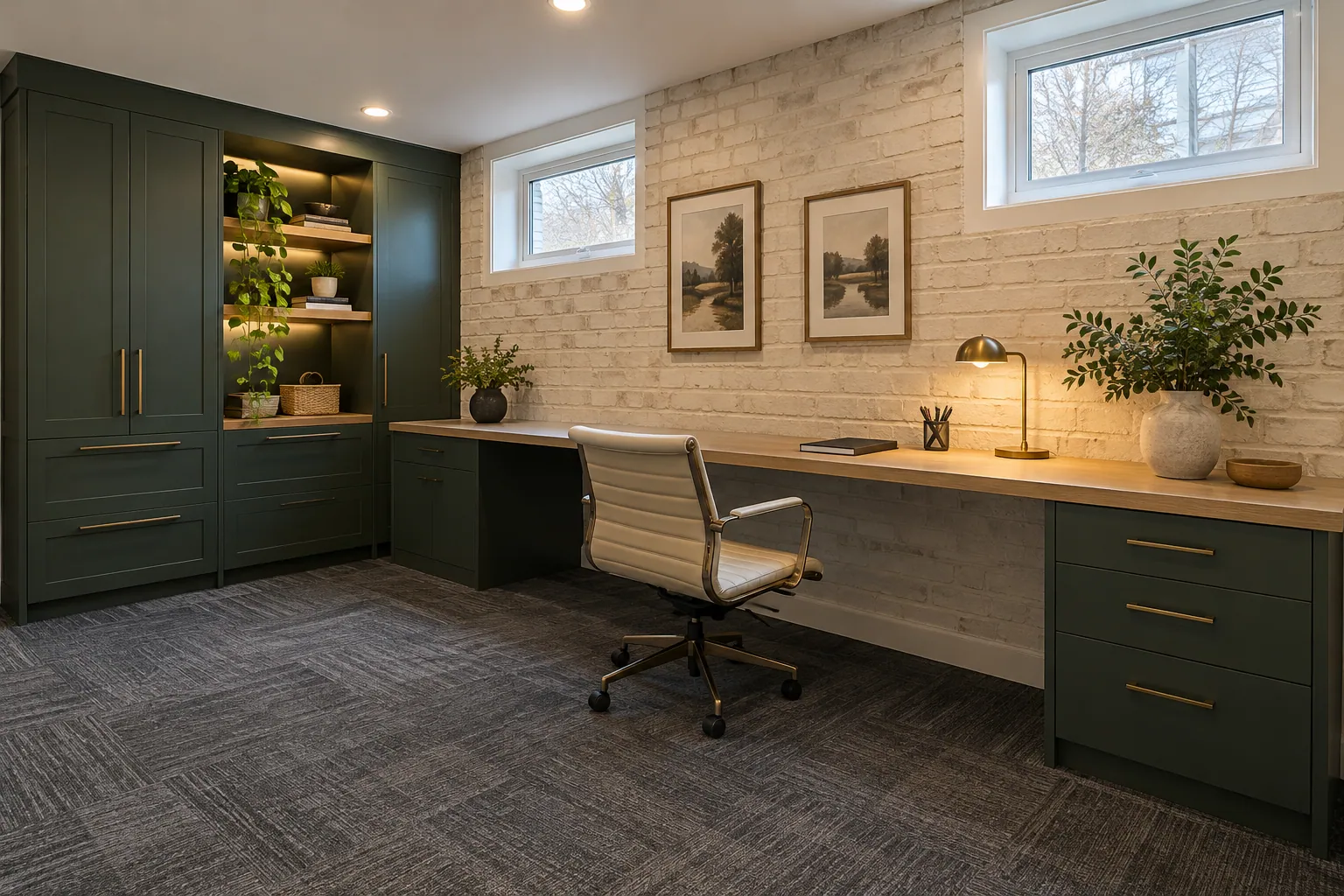 Residential basement upgrade in Brantford, Ontario.