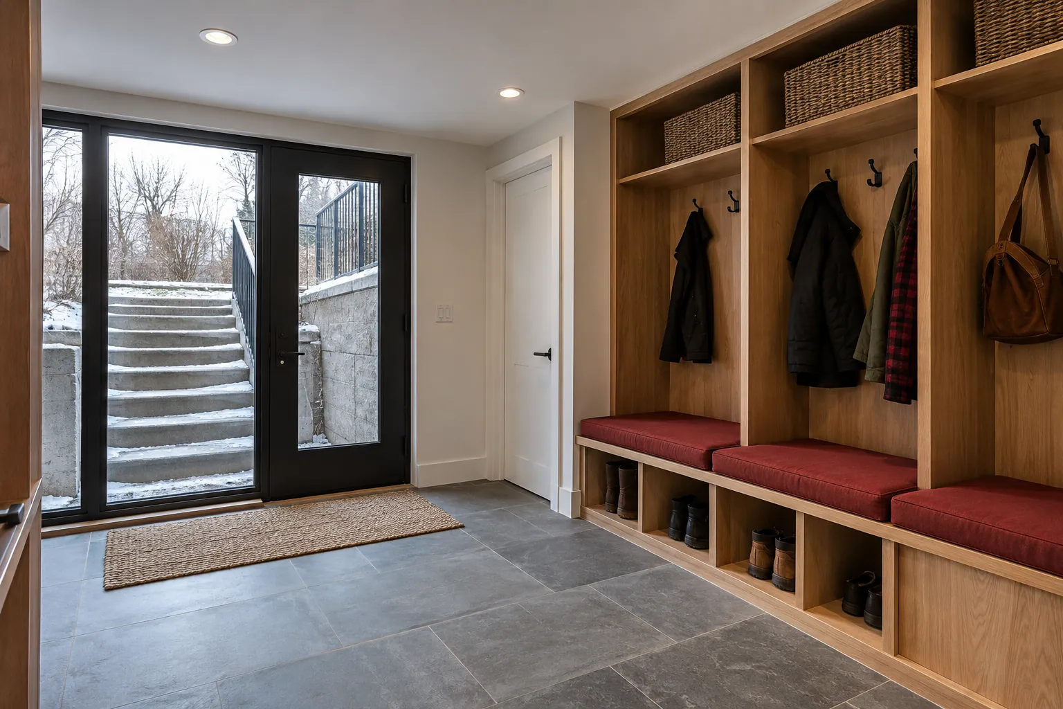 Basement living-space improvements in Burlington, Ontario.