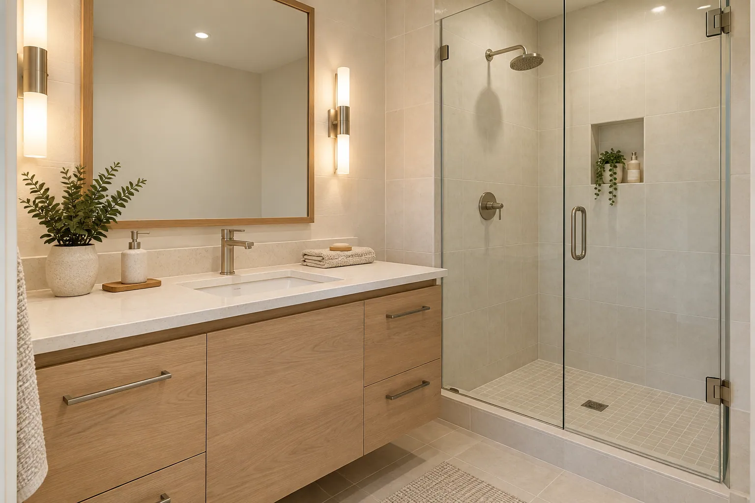 Bathroom remodeling project in Burlington, Ontario.