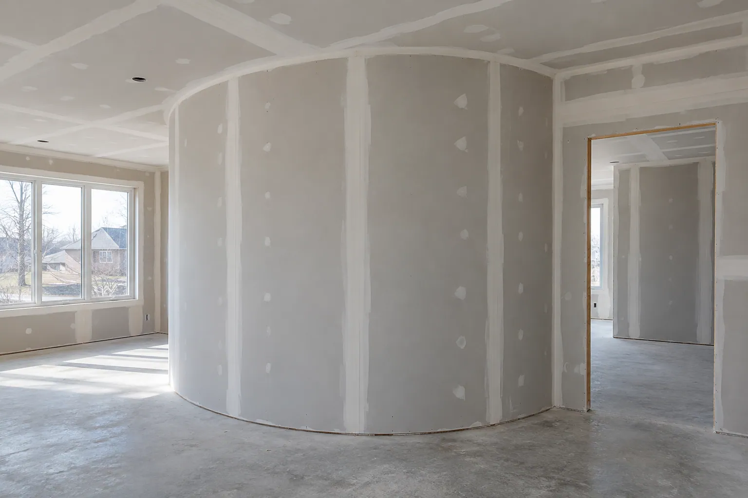 Interior drywall work in Burlington, Ontario.