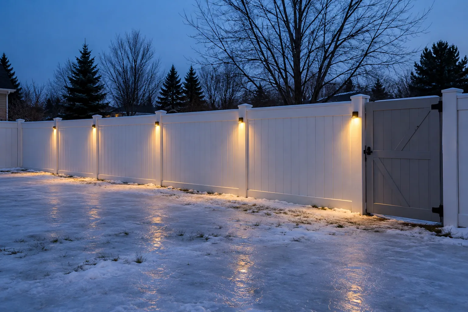 Outdoor fence construction in Burlington, Ontario.
