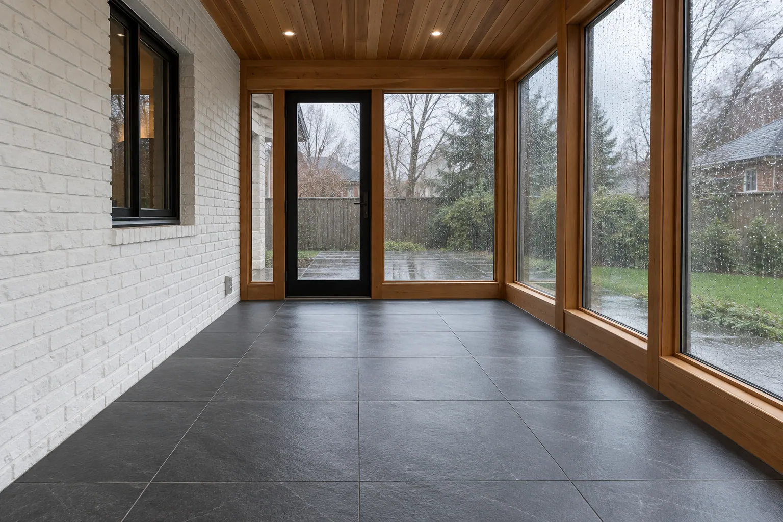 Interior floor replacement work in Burlington, Ontario.