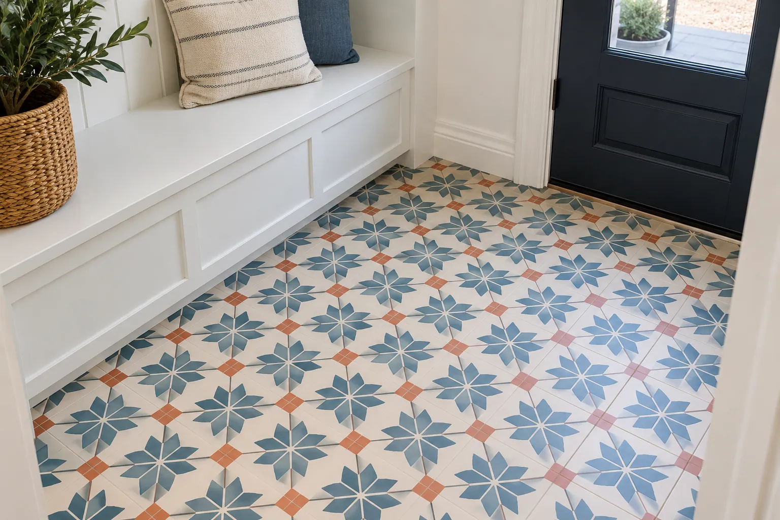 Floor and wall tile installation in Burlington, Ontario.
