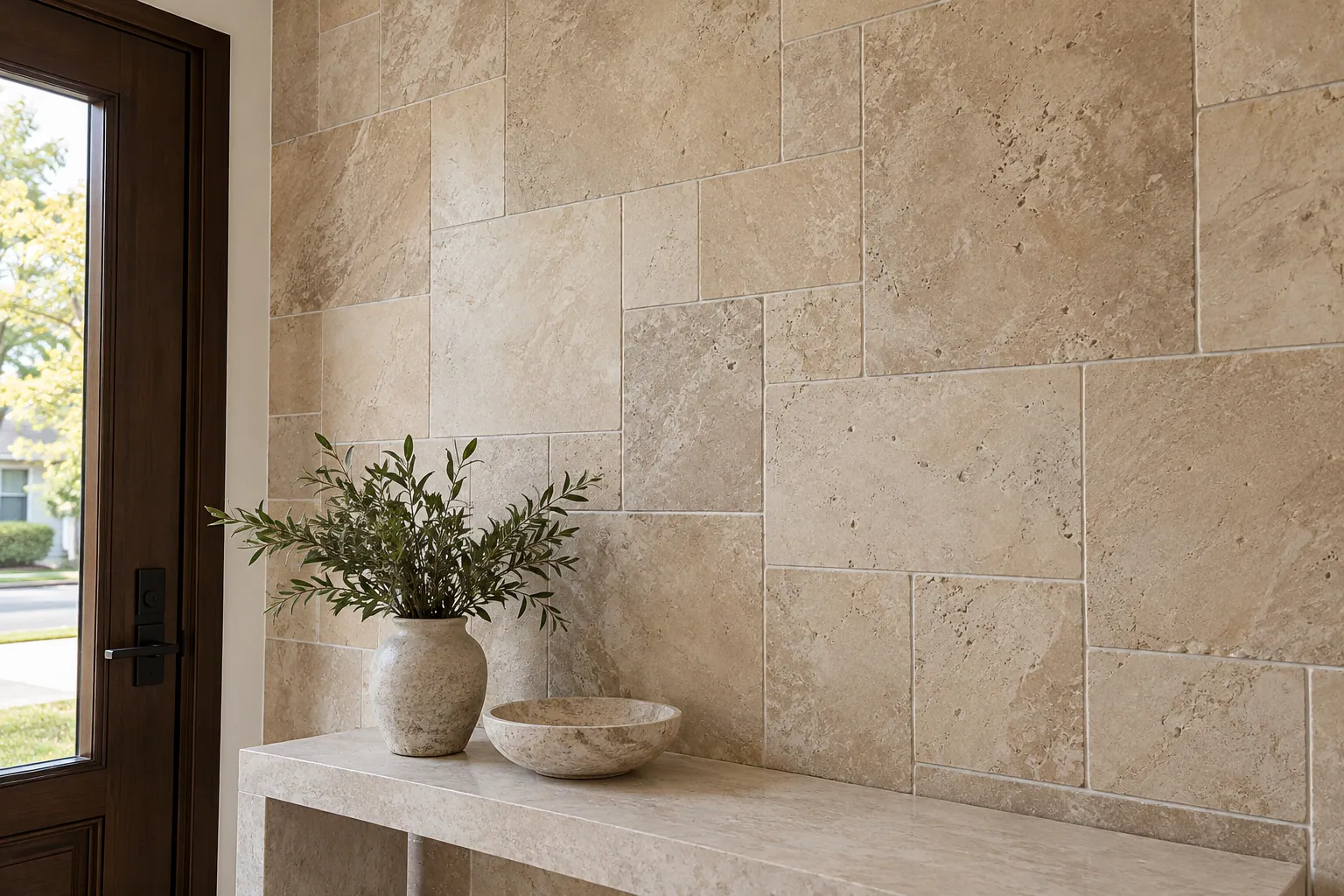 Floor and wall tile installation in Oakville, Ontario.