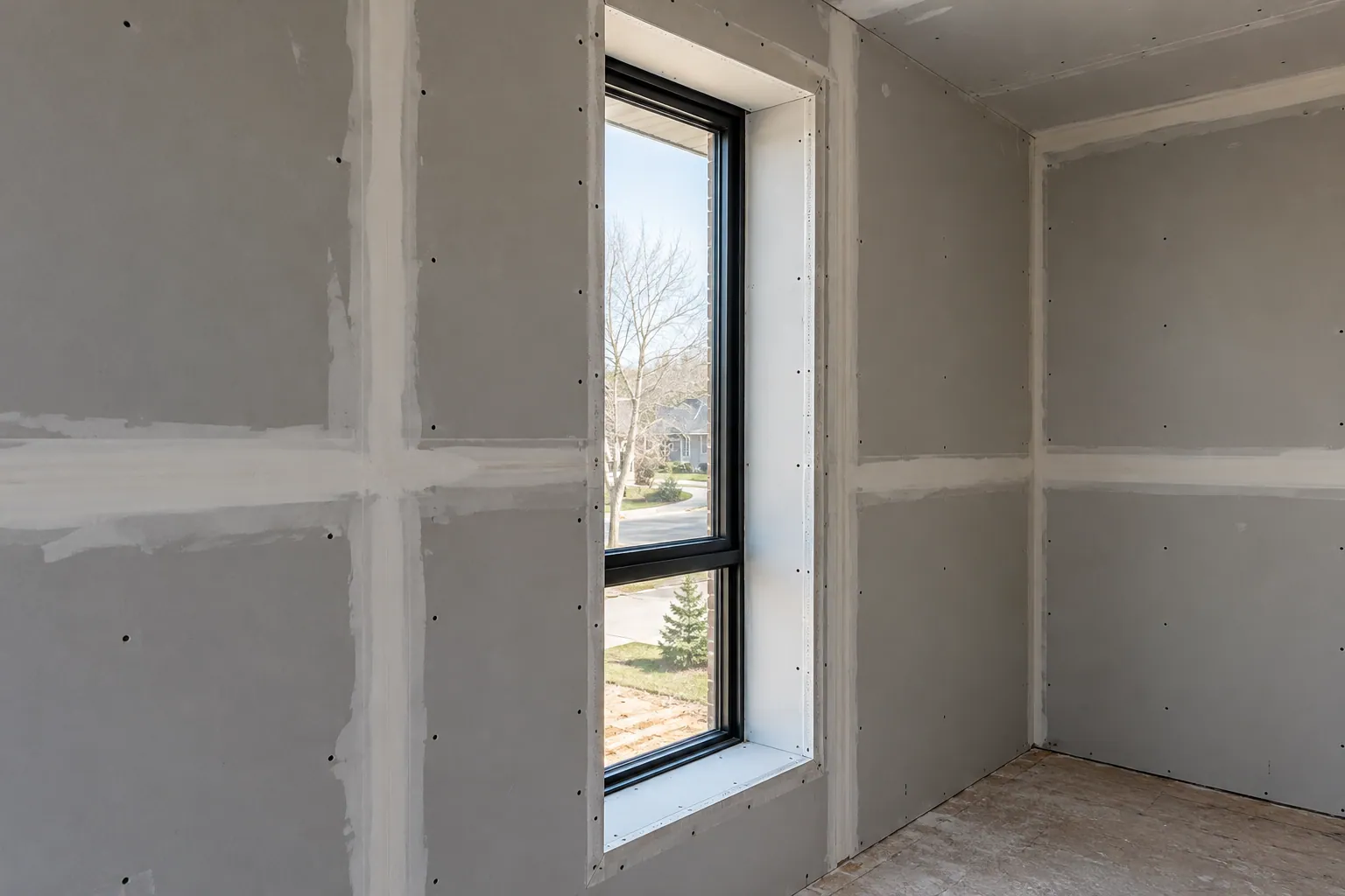 Interior drywall work in Toronto, Ontario.