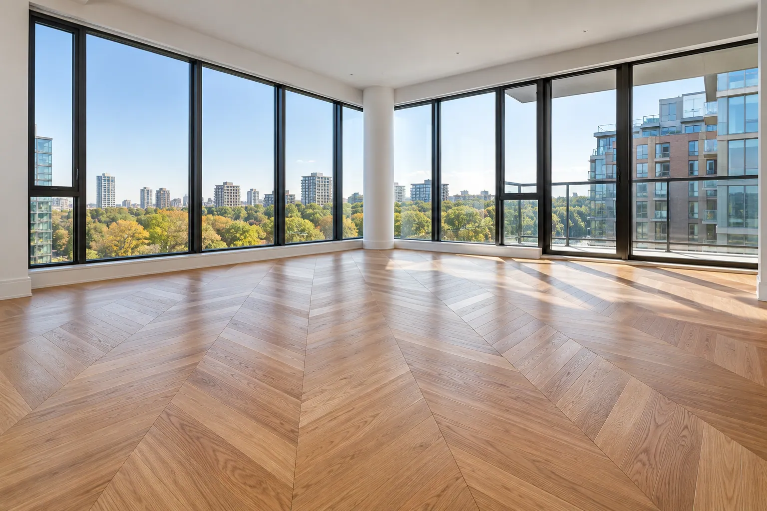 Flooring renovation project in Toronto, Ontario.